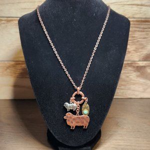 Sheep necklace and earring set